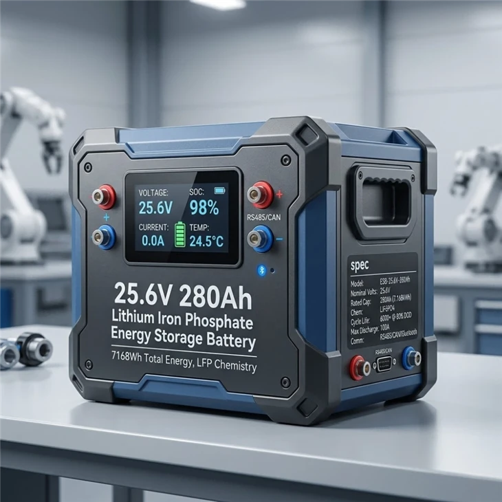 25,6 V 280 Ah lithium-ijzerfosfaat energieopslagbatterij